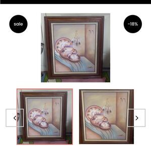 Antique Frame Brown Painting Wall Decor